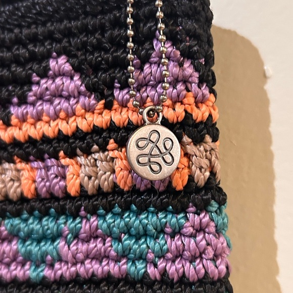 THE SAK Ayla Hand Crocheted Rio Striped Pouch With Top Carry Ring - Picture 7 of 10